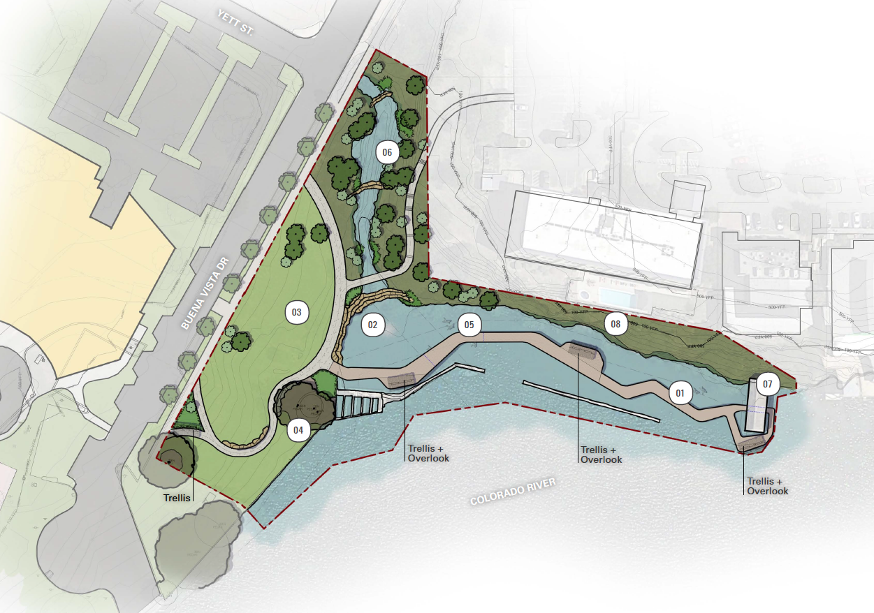 Marble Falls Lakeside Park boardwalk rendering