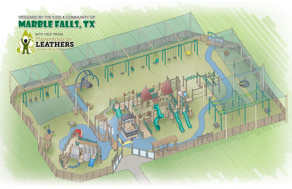 Marble Falls Inclusive Play park rendering