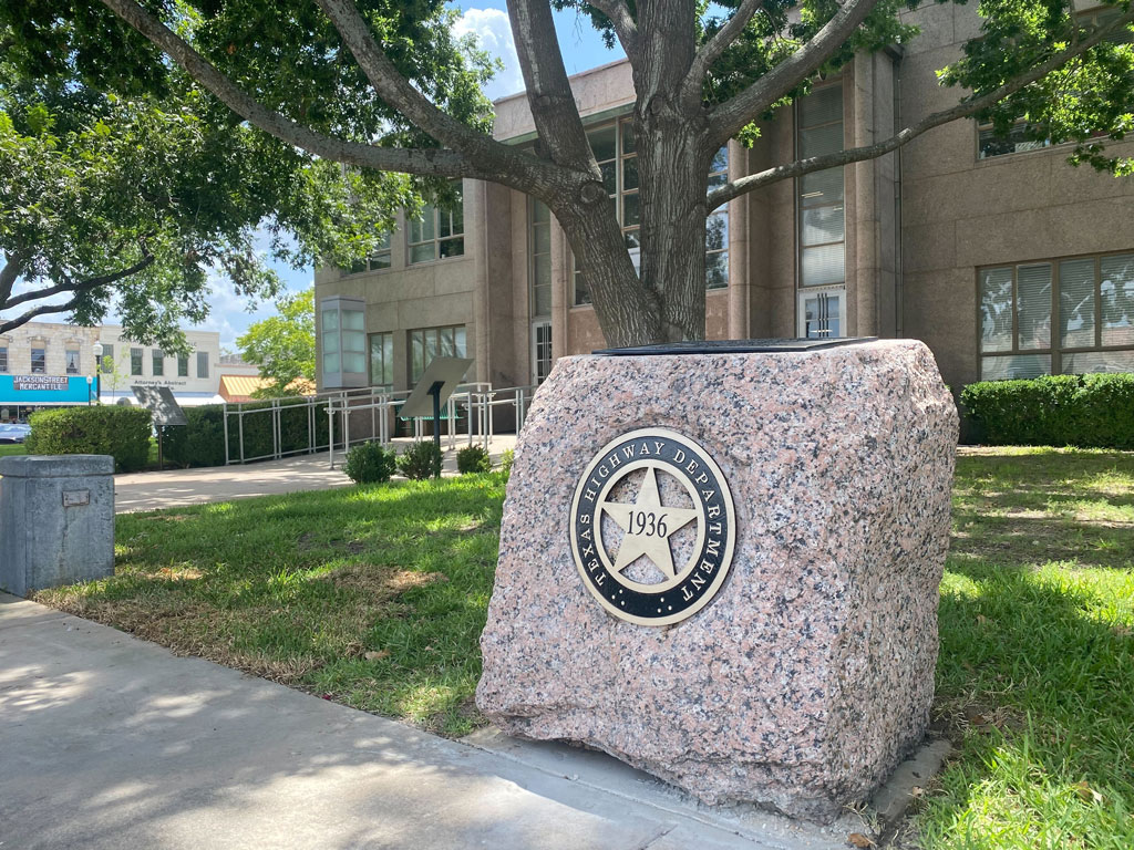 Restored Texas Centennial marker now rests at County Courthouse